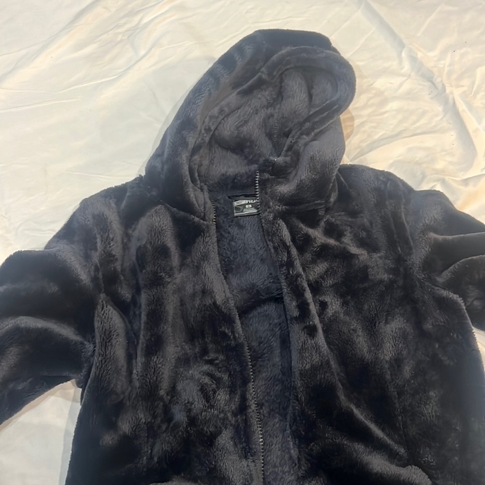 Navy blue fur zip up hoodie